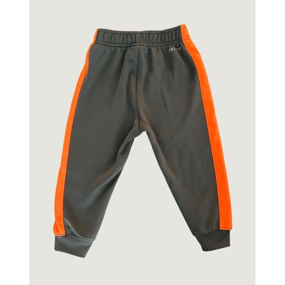 Nike Dri-FIT Toddler Boys Joggers Grey Orange Fleece Lined Pants 24M